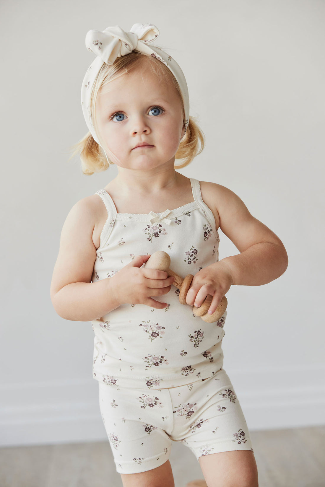 Organic Cotton Singlet - Lauren Floral Childrens Singlet from Jamie Kay NZ