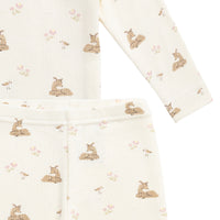 Organic Cotton Fine Rib Ellison Long Sleeve Pyjama Set - Little Fawn Childrens Pyjama from Jamie Kay NZ