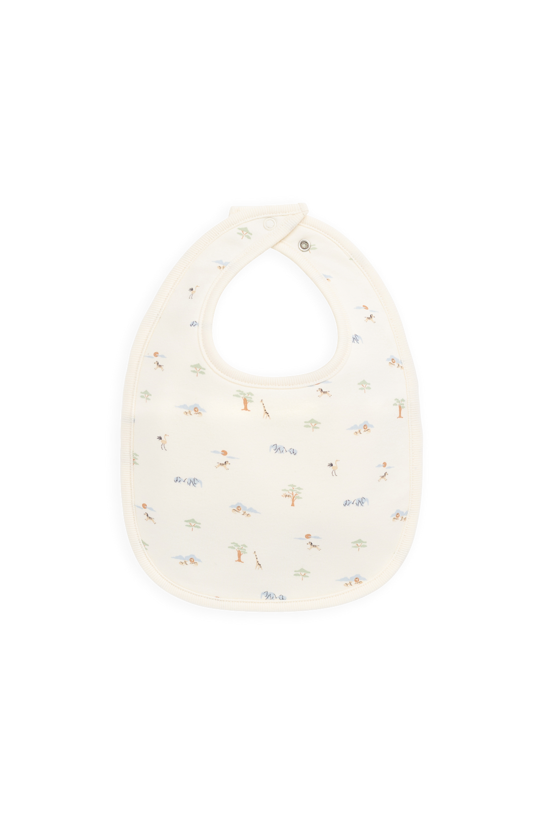 Organic Cotton Bib - Savannah Animals Tofu Childrens Bib from Jamie Kay NZ