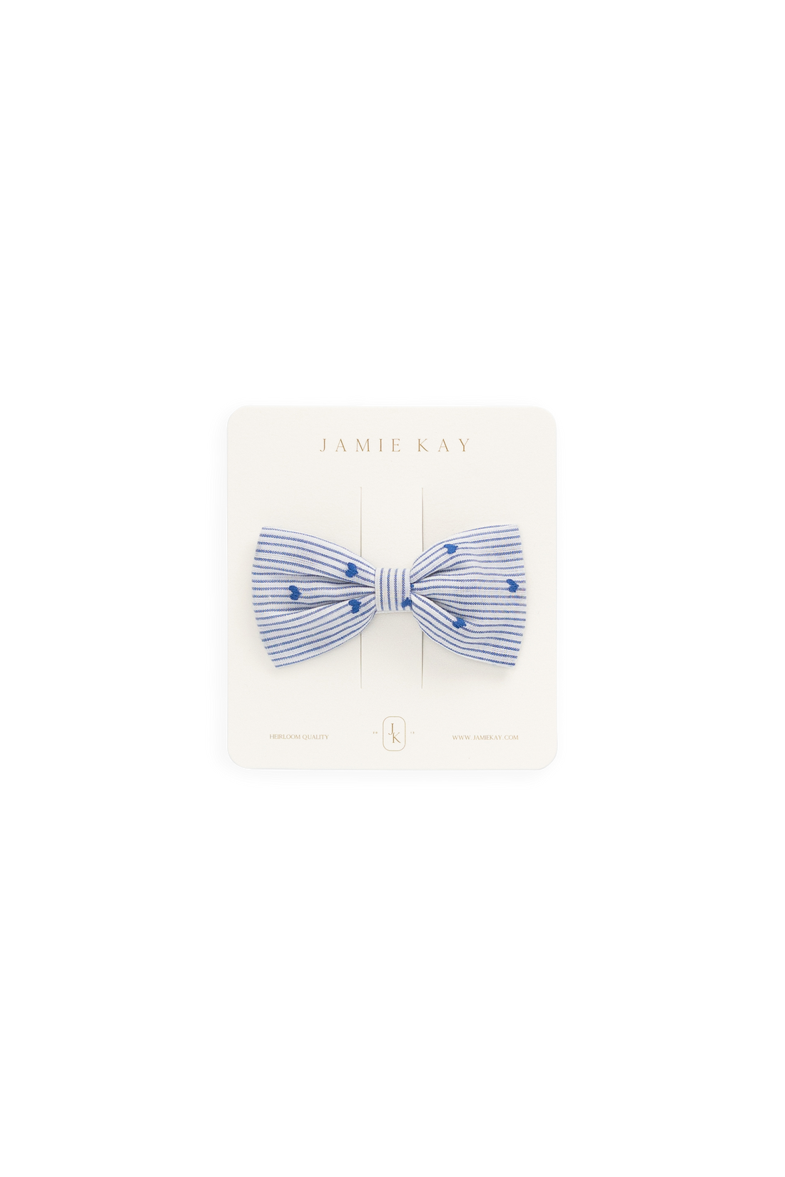 Organic Cotton Desiree Bow - Mon Amour Stripe Indigo Childrens Bow from Jamie Kay NZ