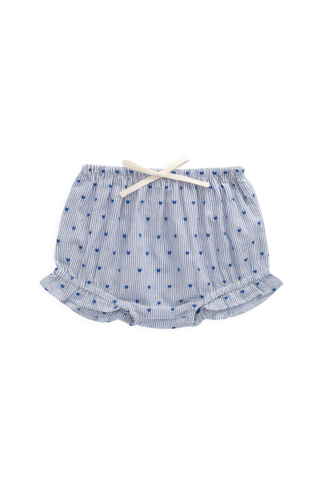 Organic Cotton Frill Bloomer - Mon Amour Stripe Indigo Childrens Bloomer from Jamie Kay NZ