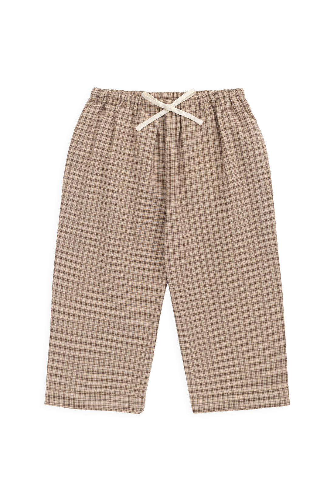 Organic Cotton Kenji Pant - Cabin Check Cocoa Childrens Pant from Jamie Kay NZ