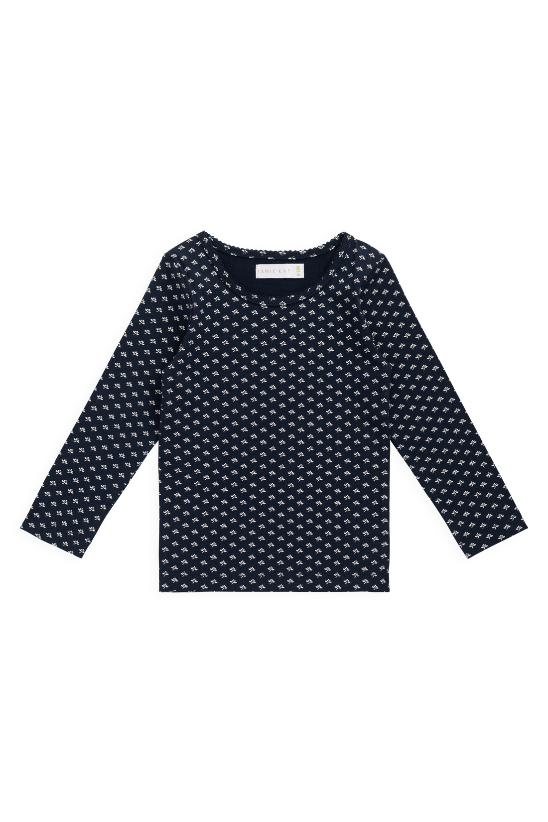 Organic Cotton Long Sleeve Top - Lisa Petite Indigo Childrens Top from Jamie Kay NZ