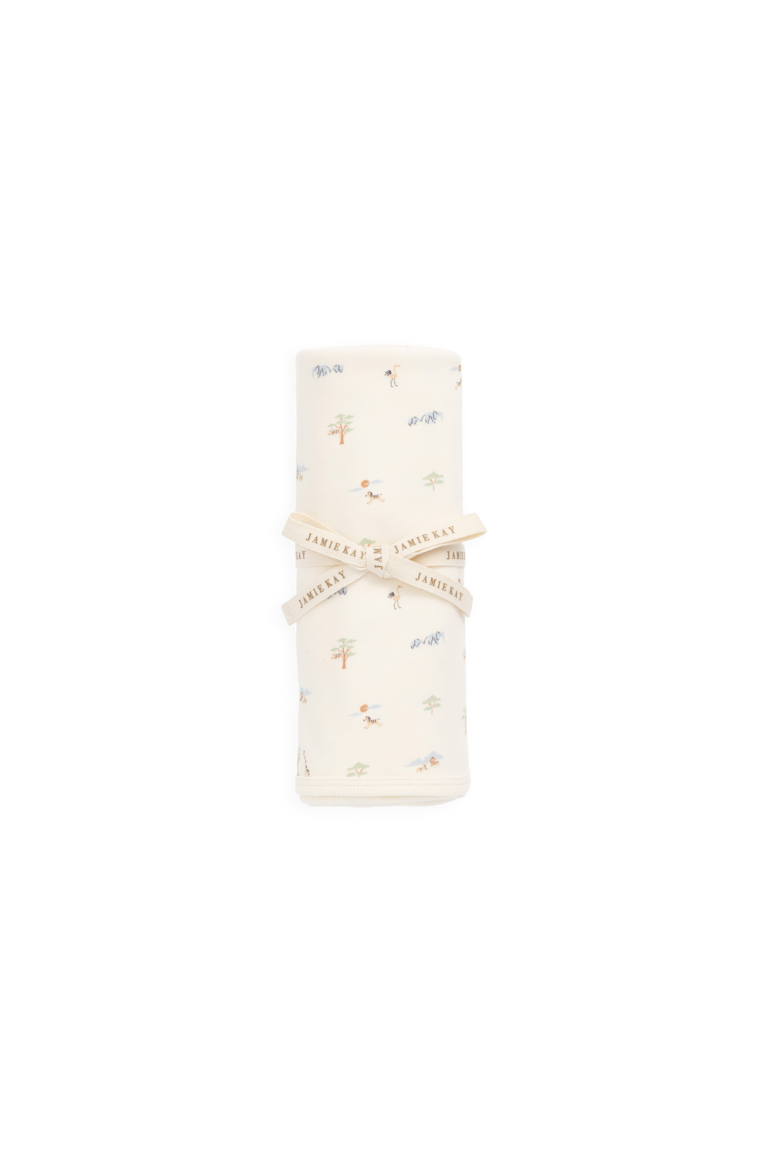 Organic Cotton Murphy Wrap - Savannah Animals Tofu Childrens Blanket from Jamie Kay NZ