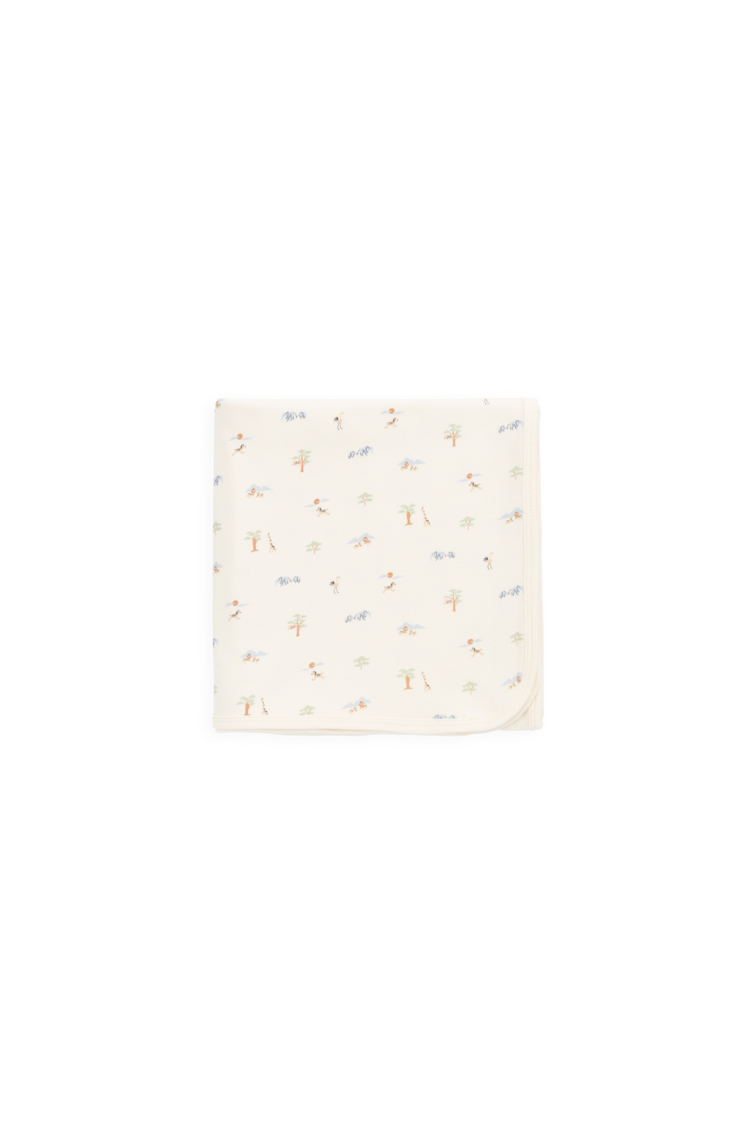 Organic Cotton Murphy Wrap - Savannah Animals Tofu Childrens Blanket from Jamie Kay NZ
