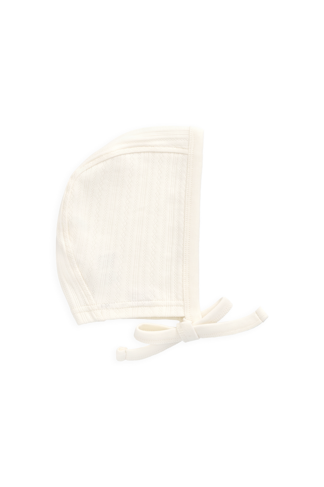 Organic Cotton Pointelle Bonnet - Parchment Childrens Bonnet from Jamie Kay NZ