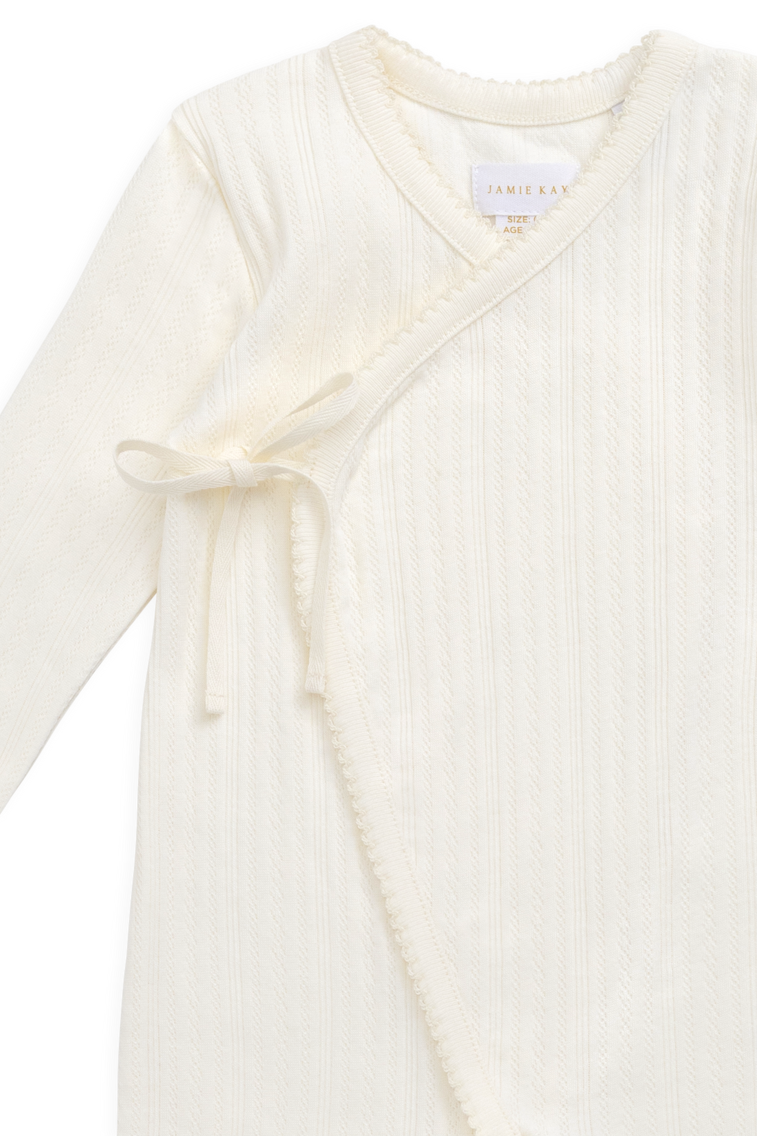 Organic Cotton Pointelle Estelle Onepiece - Parchment Childrens Onepiece from Jamie Kay NZ