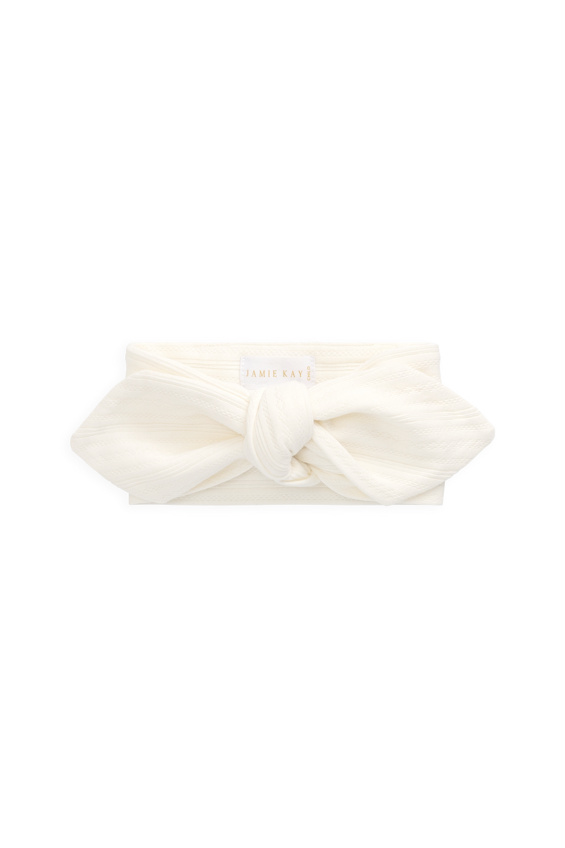 Organic Cotton Pointelle Headband - Parchment Childrens headband from Jamie Kay NZ