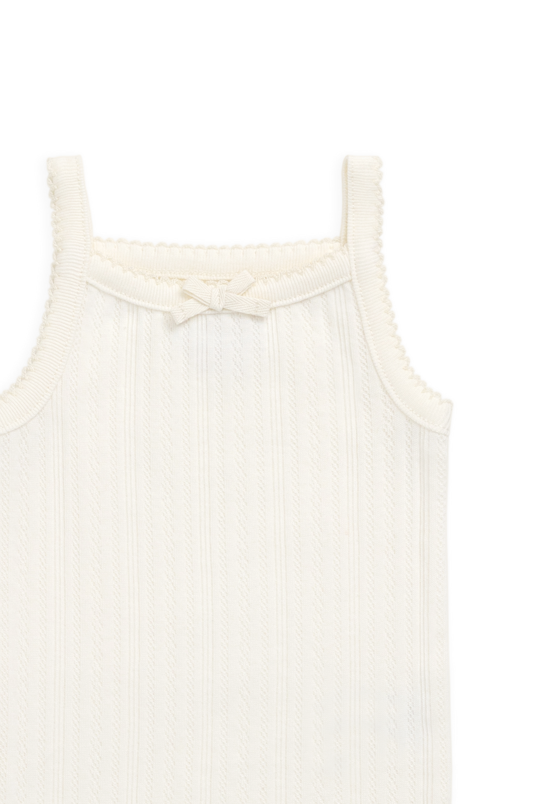 Organic Cotton Pointelle Singletsuit - Parchment Childrens Bodysuit from Jamie Kay NZ