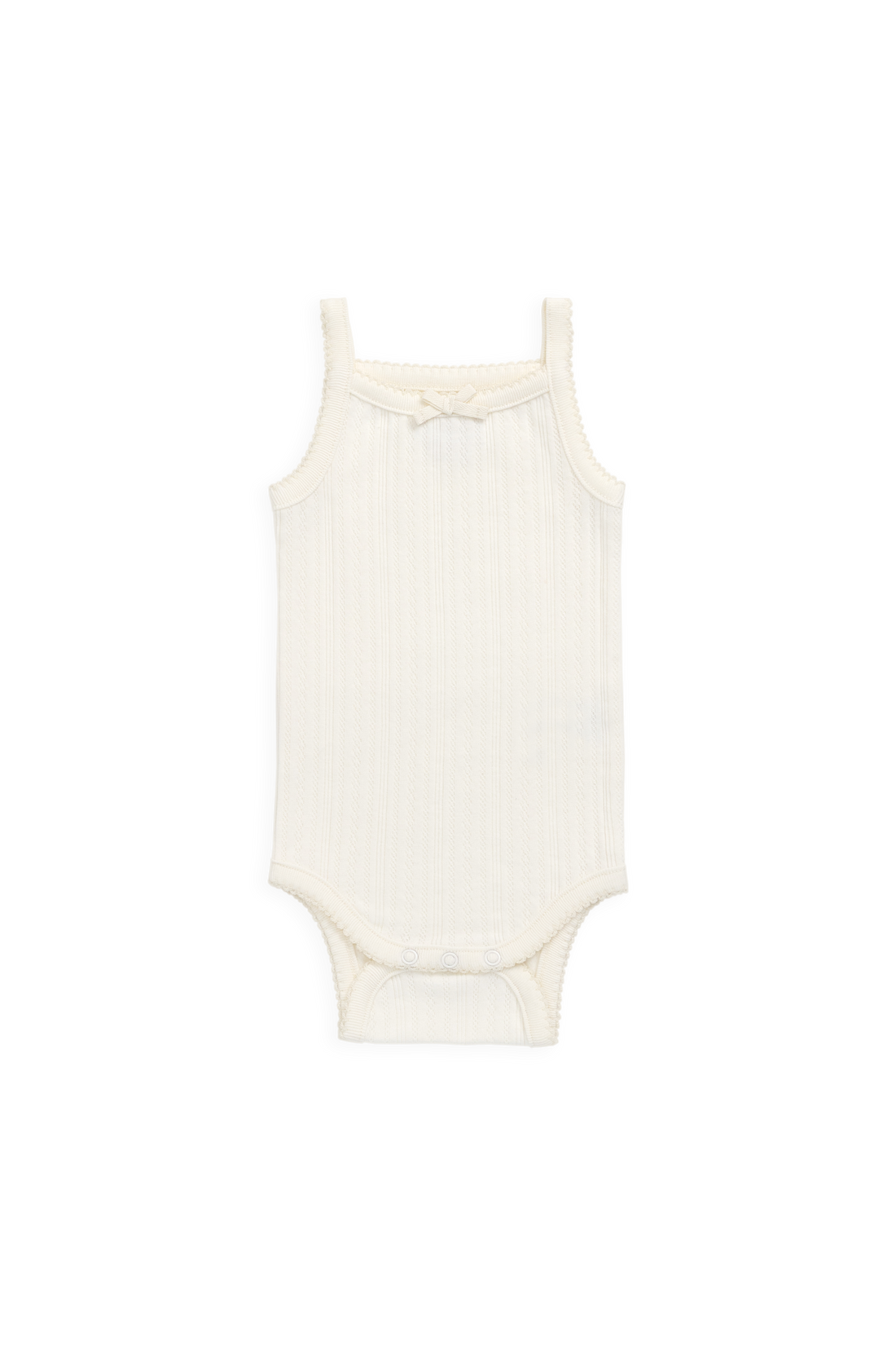Organic Cotton Pointelle Singletsuit - Parchment Childrens Bodysuit from Jamie Kay NZ