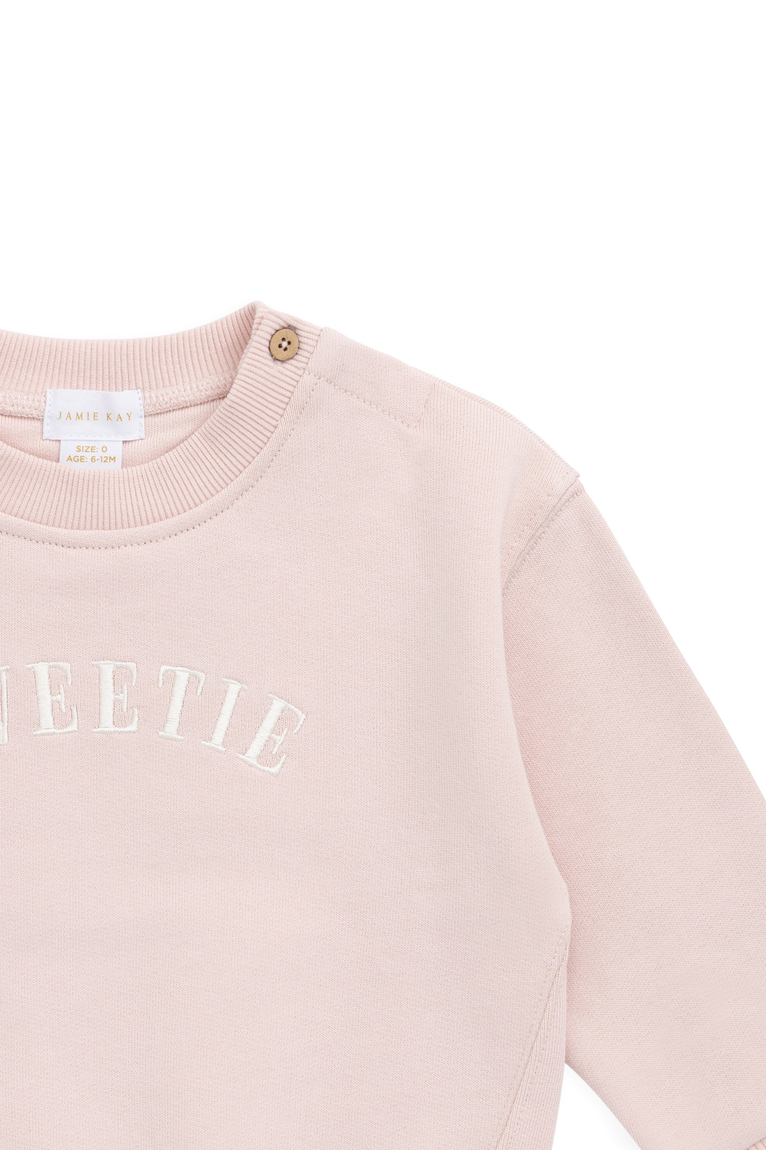 Organic Cotton Rhea Sweatshirt - Cloud Pink Sweetie Childrens Sweatshirt from Jamie Kay NZ