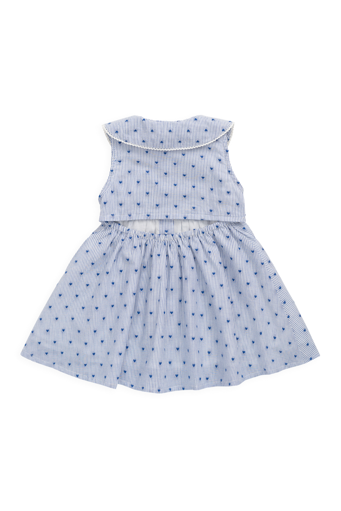 Organic Cotton Wisteria Dress - Mon Amour Stripe Indigo Childrens Dress from Jamie Kay NZ