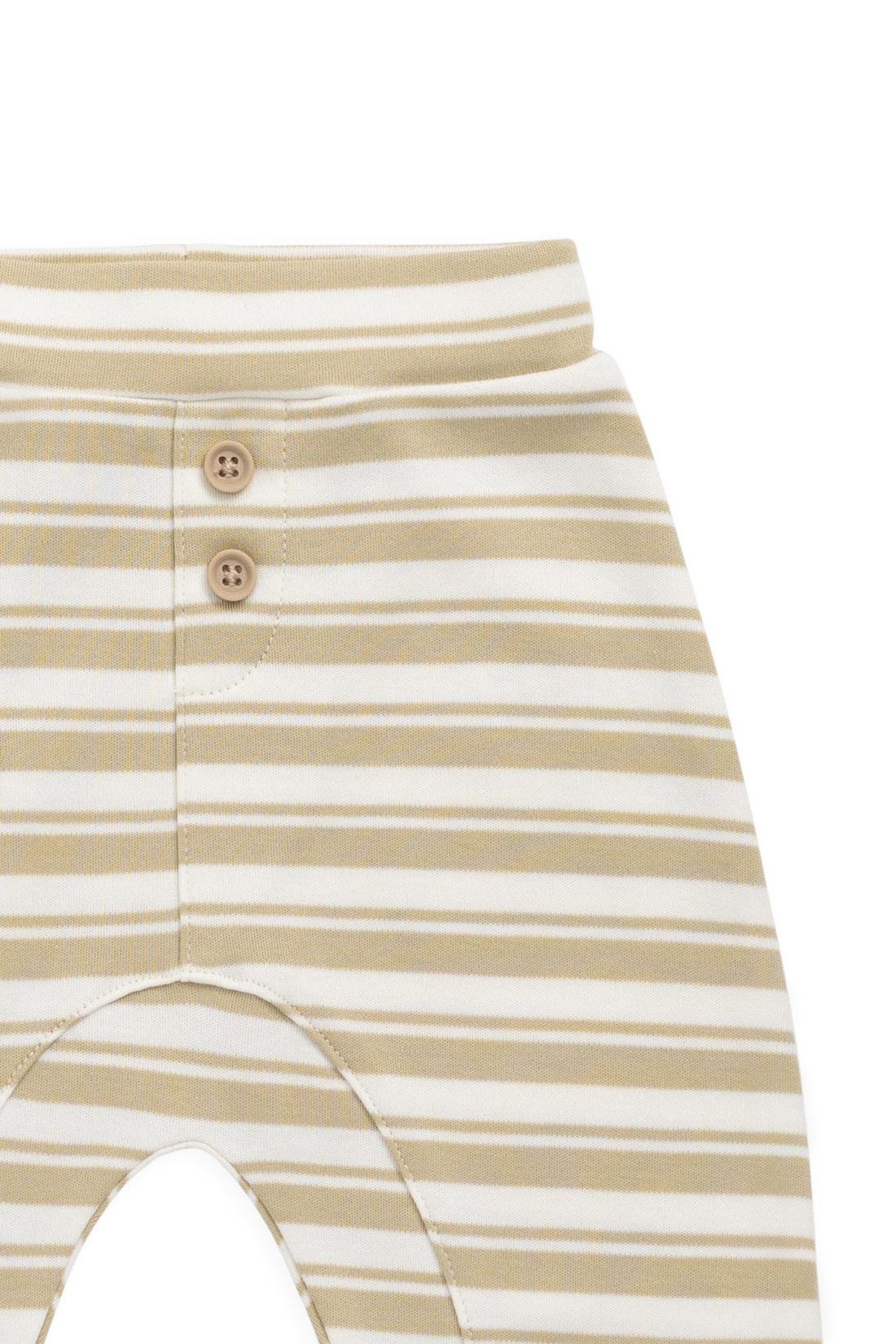 Pima Cotton Wesley Pant - Double Stripe Hay/Cloud Childrens Pant from Jamie Kay NZ