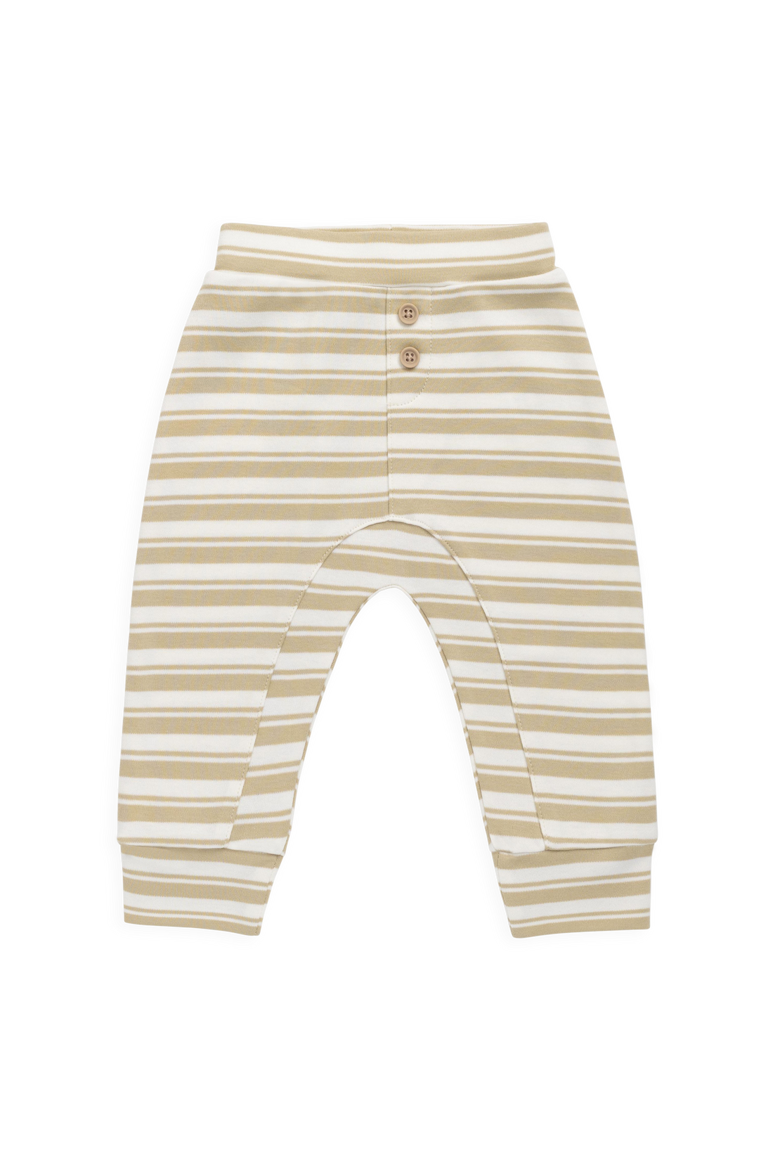 Pima Cotton Wesley Pant - Double Stripe Hay/Cloud Childrens Pant from Jamie Kay NZ