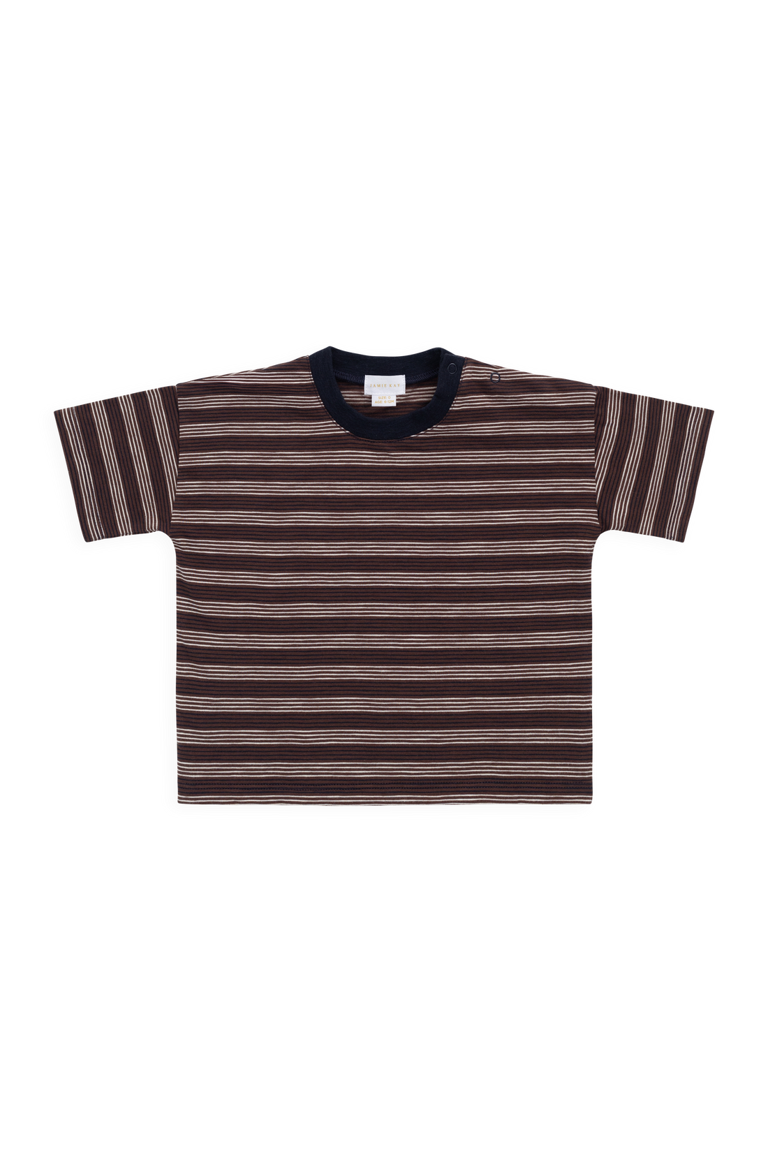 Slub Cotton Iver Tee - Regal Stripe Childrens Top from Jamie Kay NZ