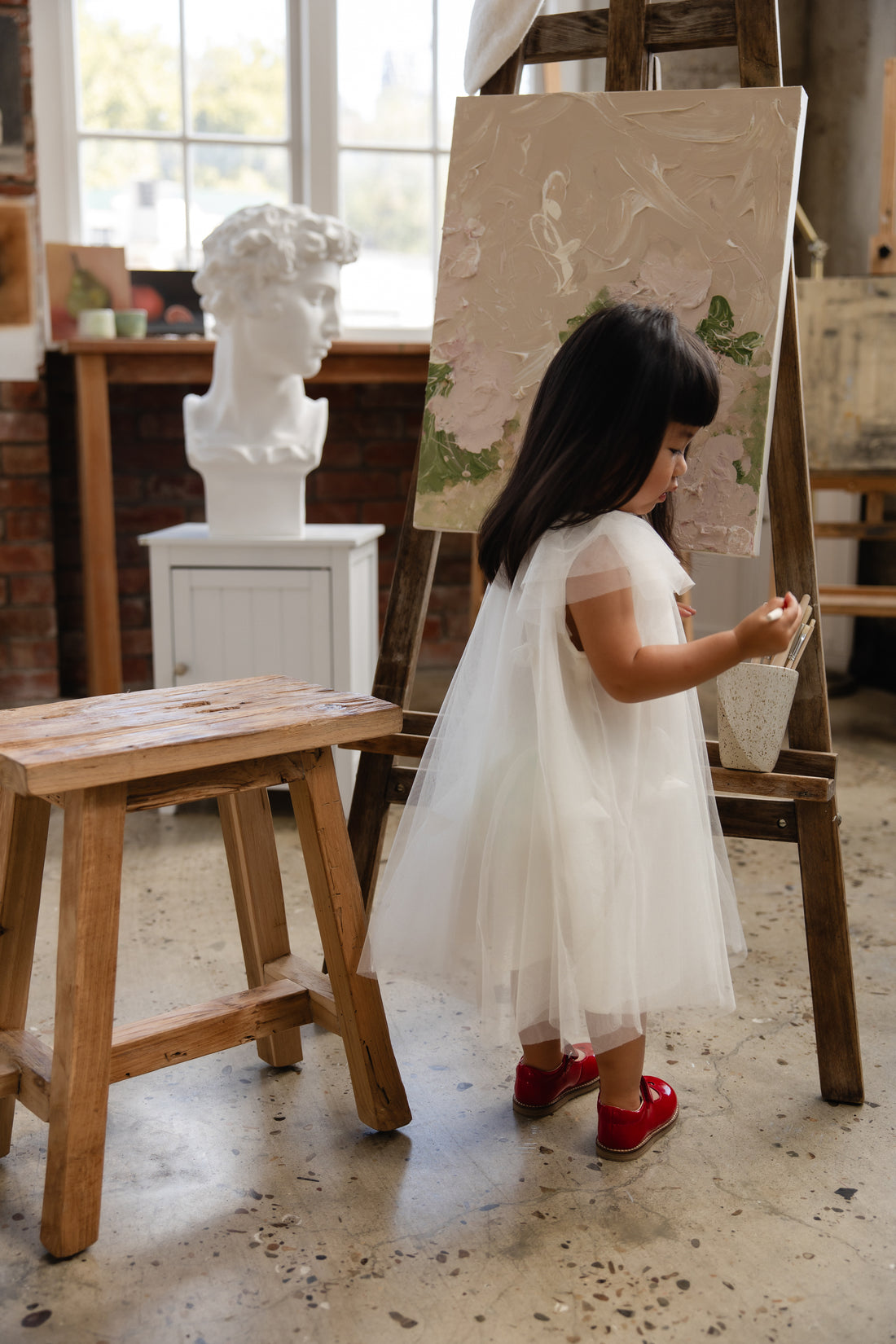 Rhea Tulle Dress - Parchment Childrens Dress from Jamie Kay NZ