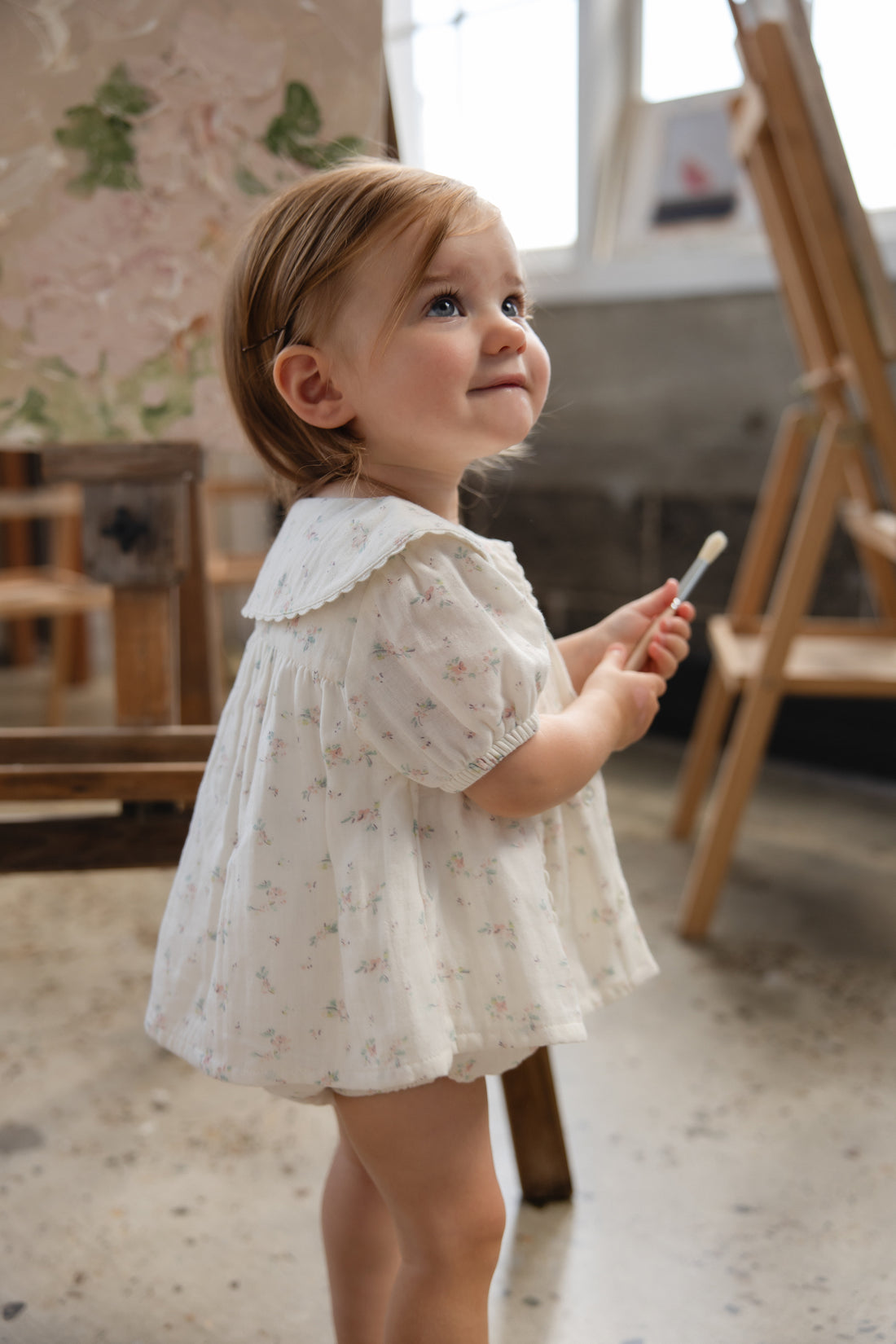 Organic Cotton Muslin Kodi Top - Solange Snow Childrens Top from Jamie Kay NZ