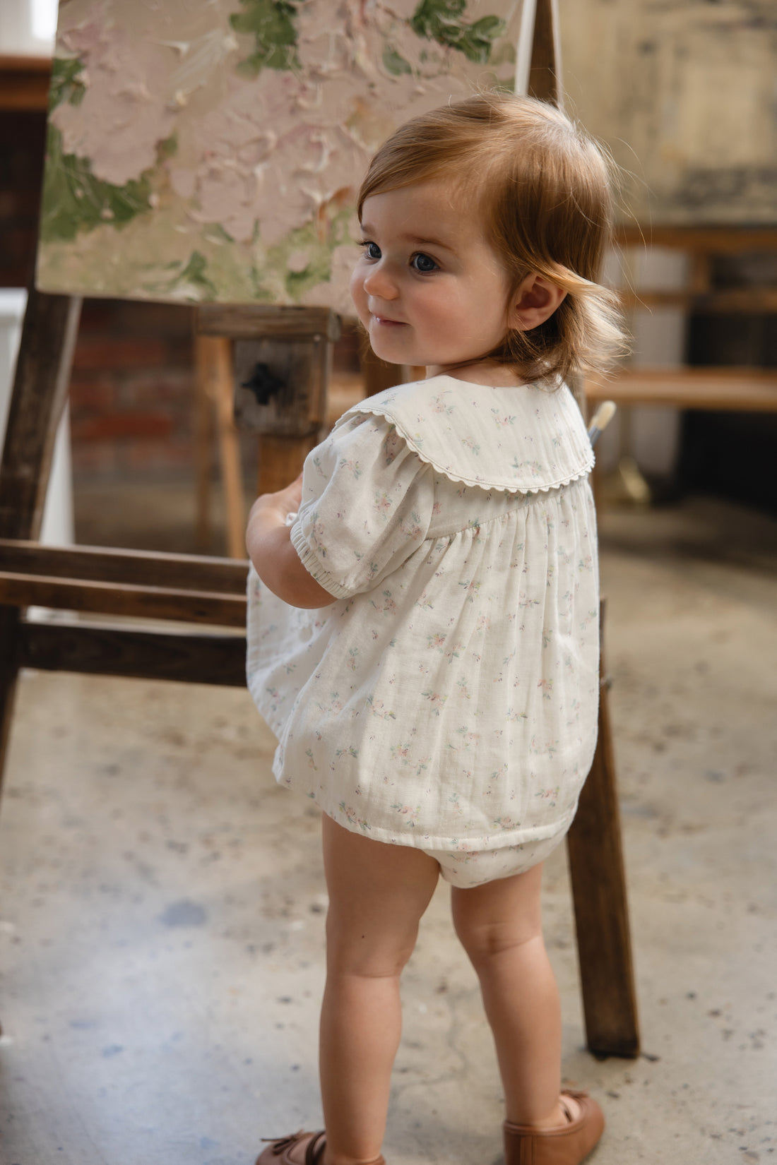 Organic Cotton Muslin Kodi Top - Solange Snow Childrens Top from Jamie Kay NZ