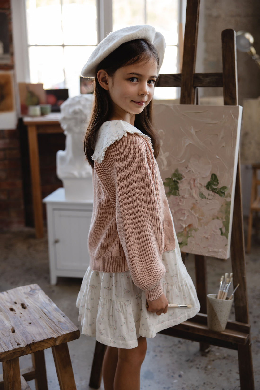 Paloma Cardigan - Rose Mist Childrens Cardigan from Jamie Kay NZ
