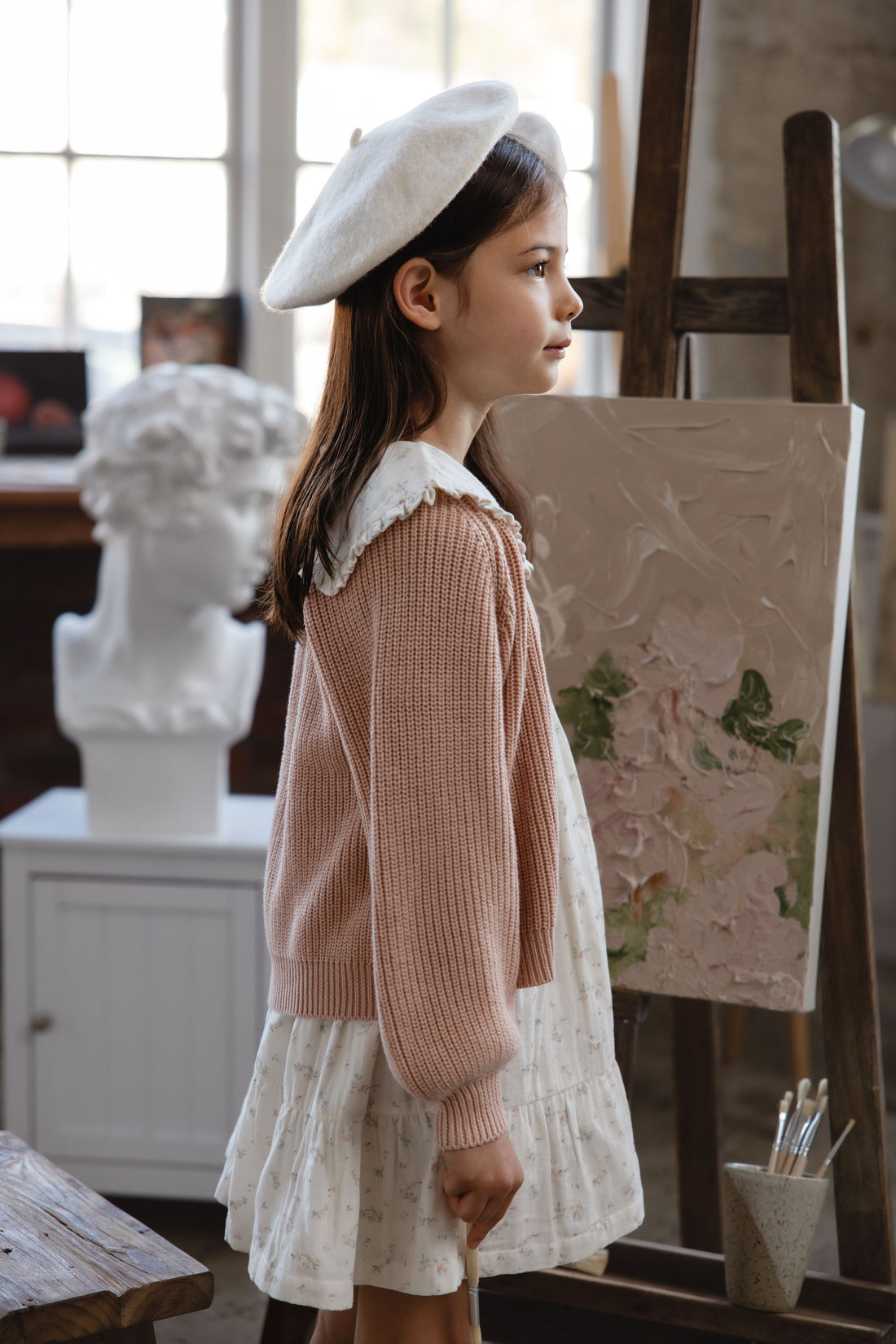 Paloma Cardigan - Rose Mist Childrens Cardigan from Jamie Kay NZ