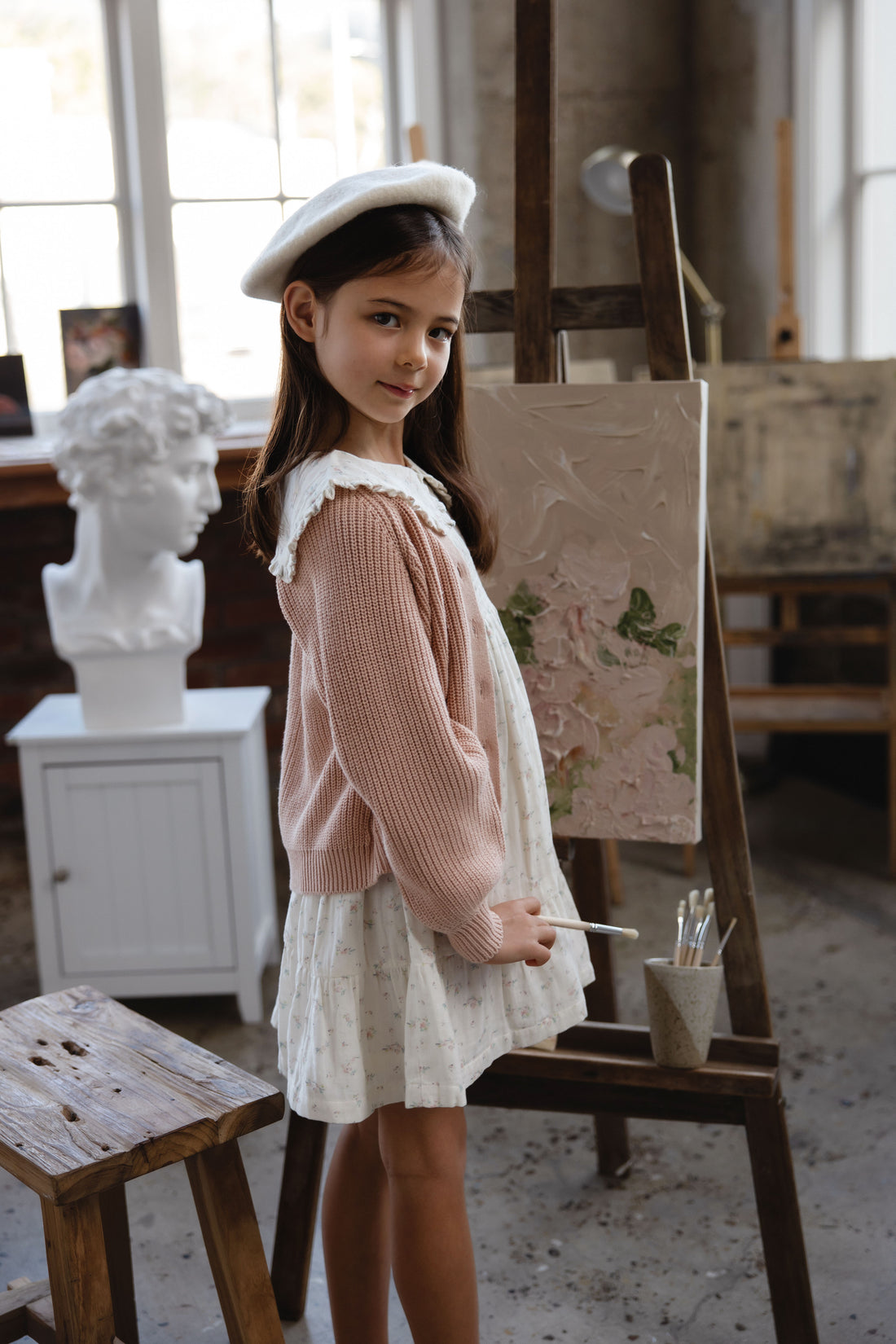 Paloma Cardigan - Rose Mist Childrens Cardigan from Jamie Kay NZ