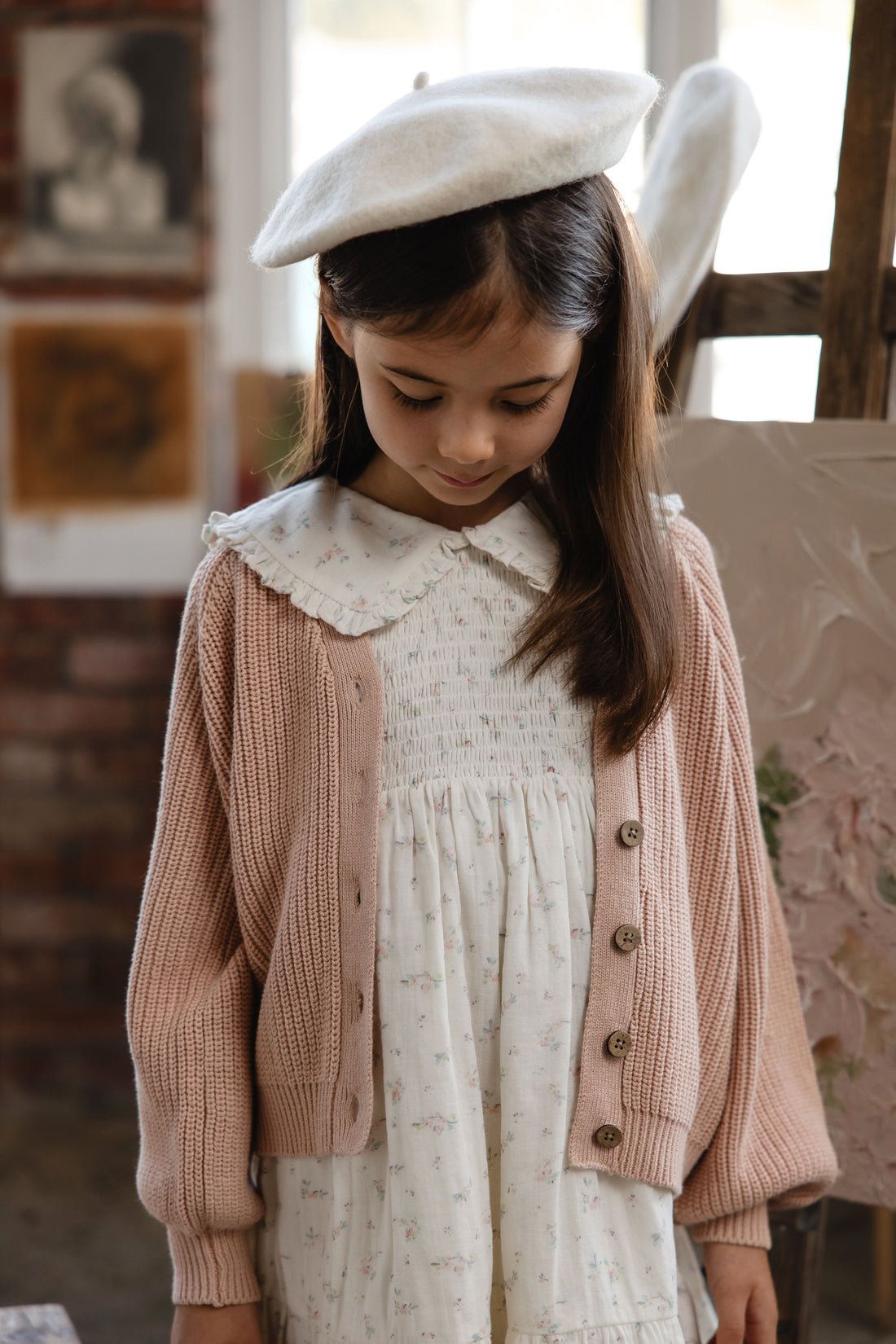 Paloma Cardigan - Rose Mist Childrens Cardigan from Jamie Kay NZ