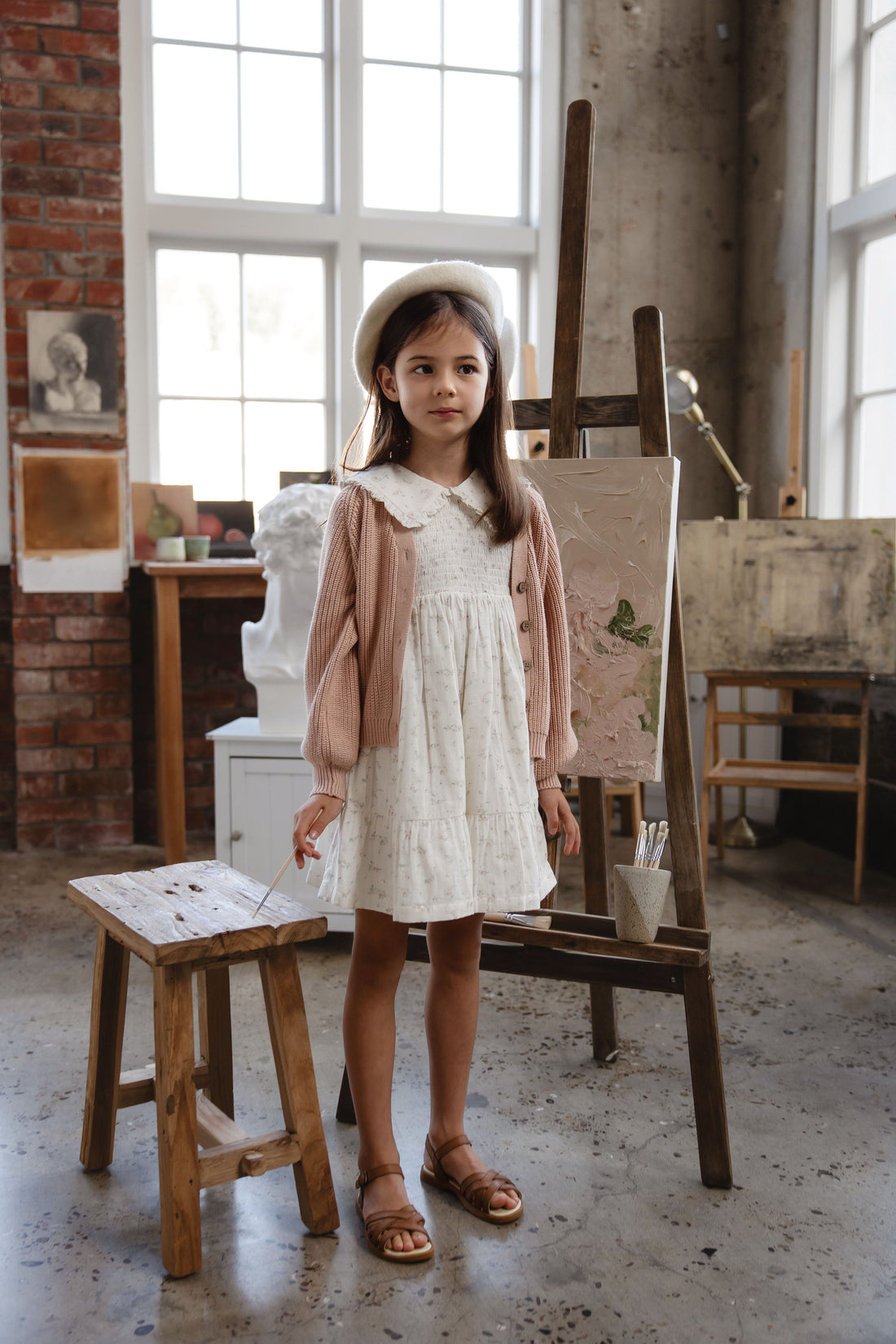 Organic Cotton Muslin Christabel Dress - Solange Snow Childrens Dress from Jamie Kay NZ
