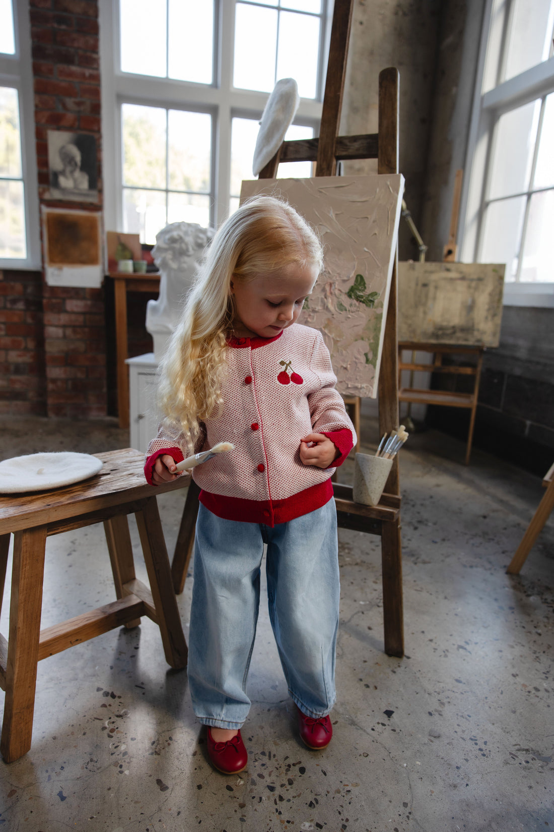 Liana Cardigan - Liana Cherry Childrens Cardigan from Jamie Kay NZ