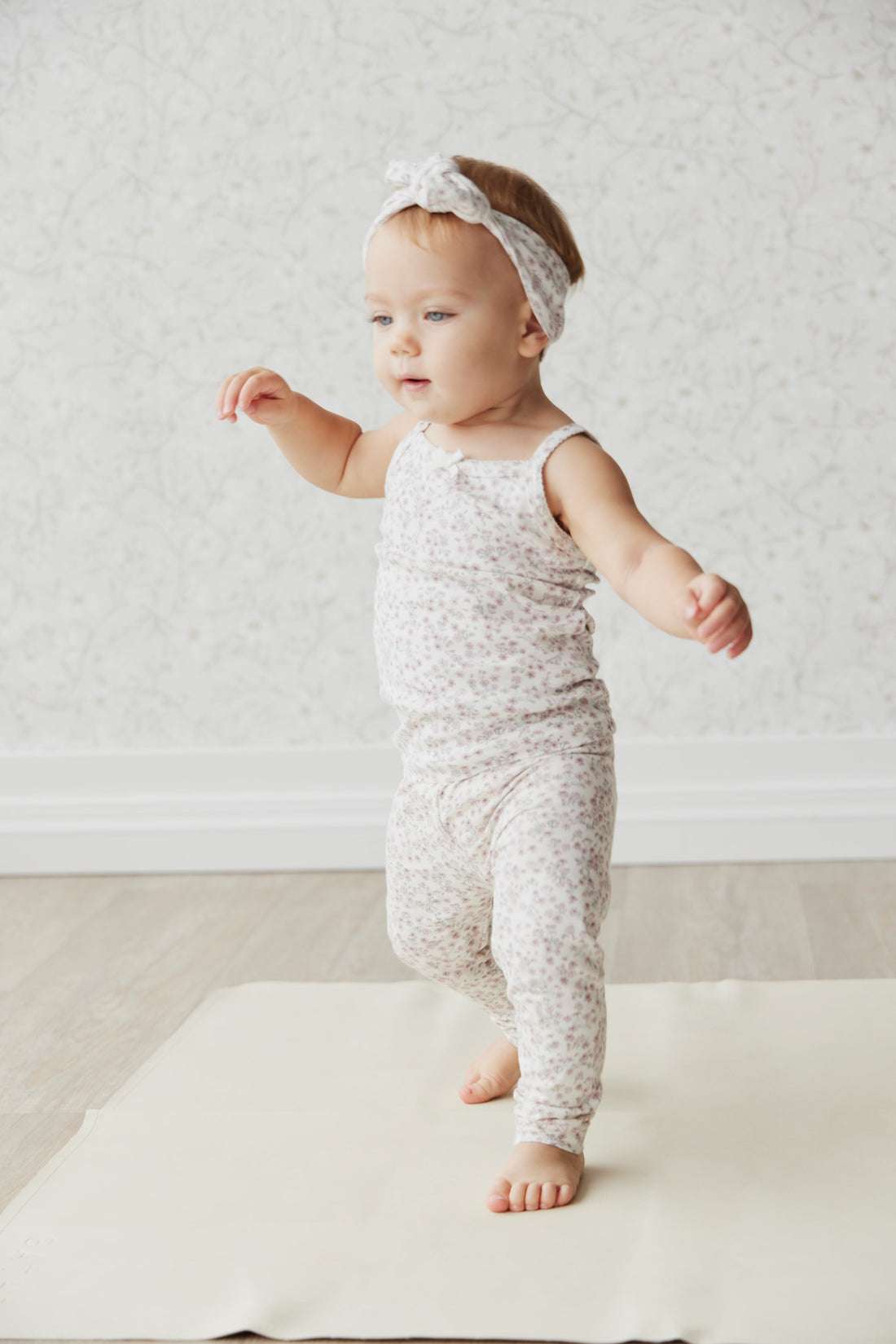 Organic Cotton Singlet - Posy Floral Childrens Singlet from Jamie Kay NZ