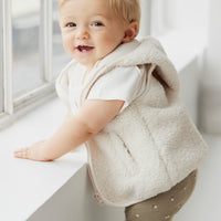 Kai Recycled Polyester Sherpa Vest - Natural Childrens Vest from Jamie Kay NZ