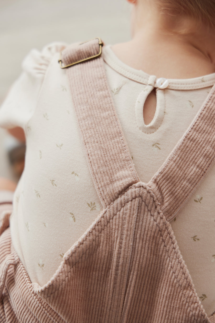 Organic Cotton Cap Sleeve Bodysuit - Elenore Pink Tint