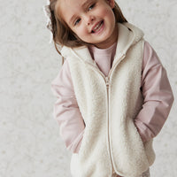 Kai Recycled Polyester Sherpa Vest - Natural Childrens Vest from Jamie Kay NZ