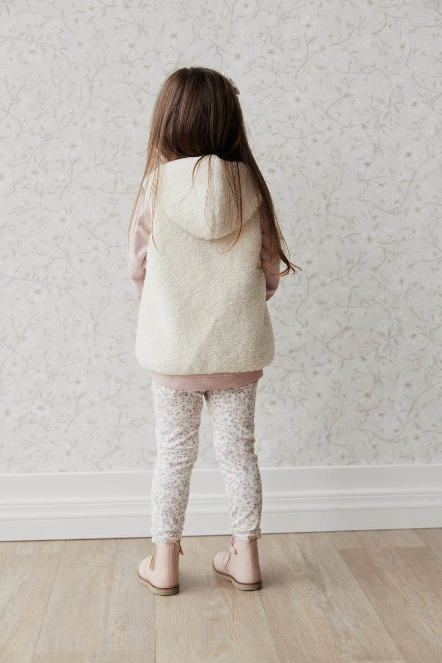 Kai Recycled Polyester Sherpa Vest - Natural Childrens Vest from Jamie Kay NZ