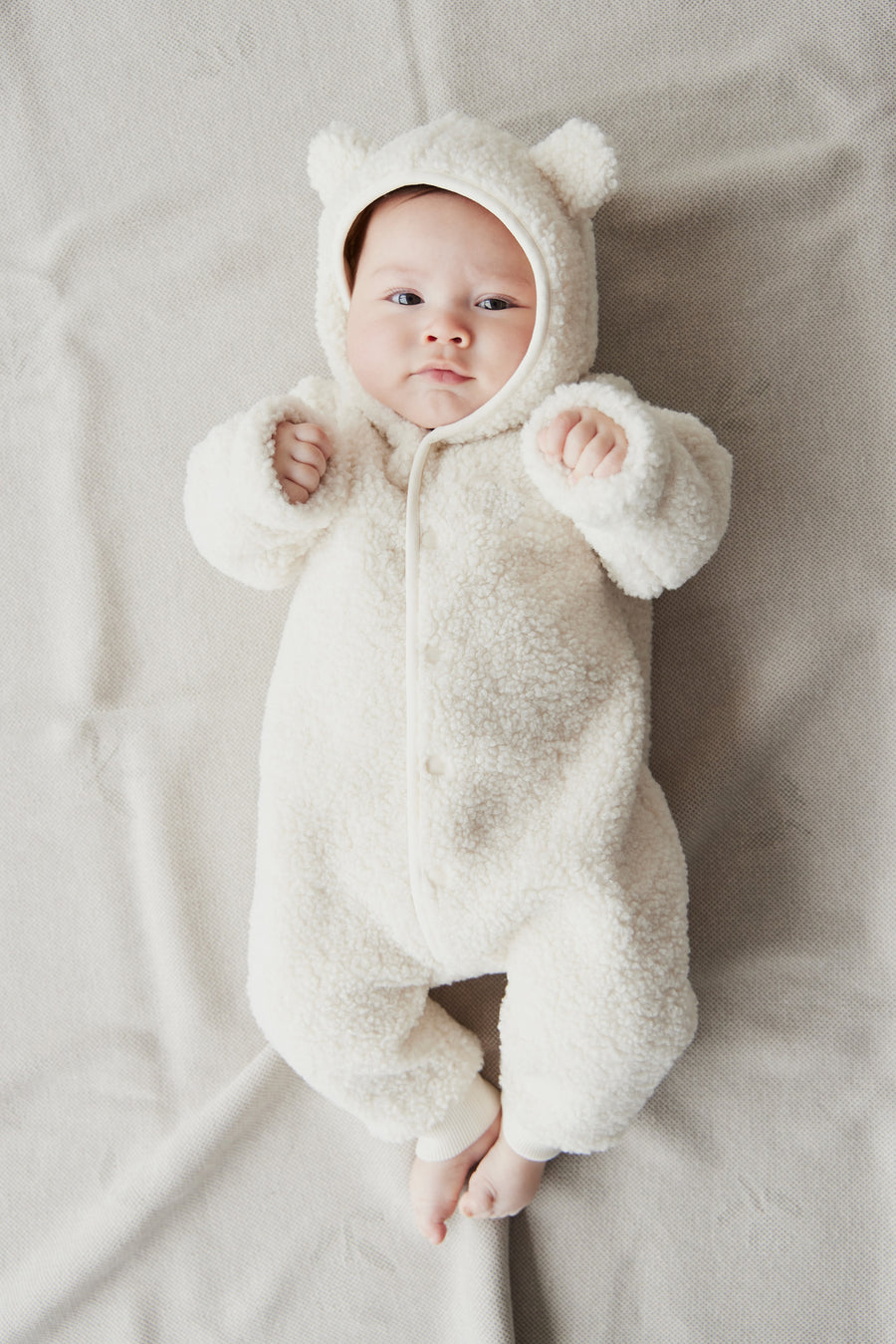 Sasha Recycled Polyester Sherpa Onepiece - Natural Childrens Onepiece from Jamie Kay NZ