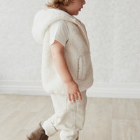 Kai Recycled Polyester Sherpa Vest - Natural Childrens Vest from Jamie Kay NZ