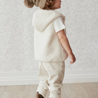 Kai Recycled Polyester Sherpa Vest - Natural Childrens Vest from Jamie Kay NZ