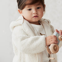 Tatum Recycled Polyester Sherpa Jacket - Natural Childrens Jacket from Jamie Kay NZ