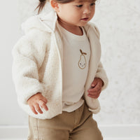 Tatum Recycled Polyester Sherpa Jacket - Natural Childrens Jacket from Jamie Kay NZ