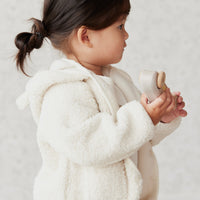 Tatum Recycled Polyester Sherpa Jacket - Natural Childrens Jacket from Jamie Kay NZ