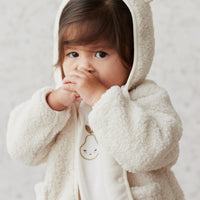 Tatum Recycled Polyester Sherpa Jacket - Natural Childrens Jacket from Jamie Kay NZ