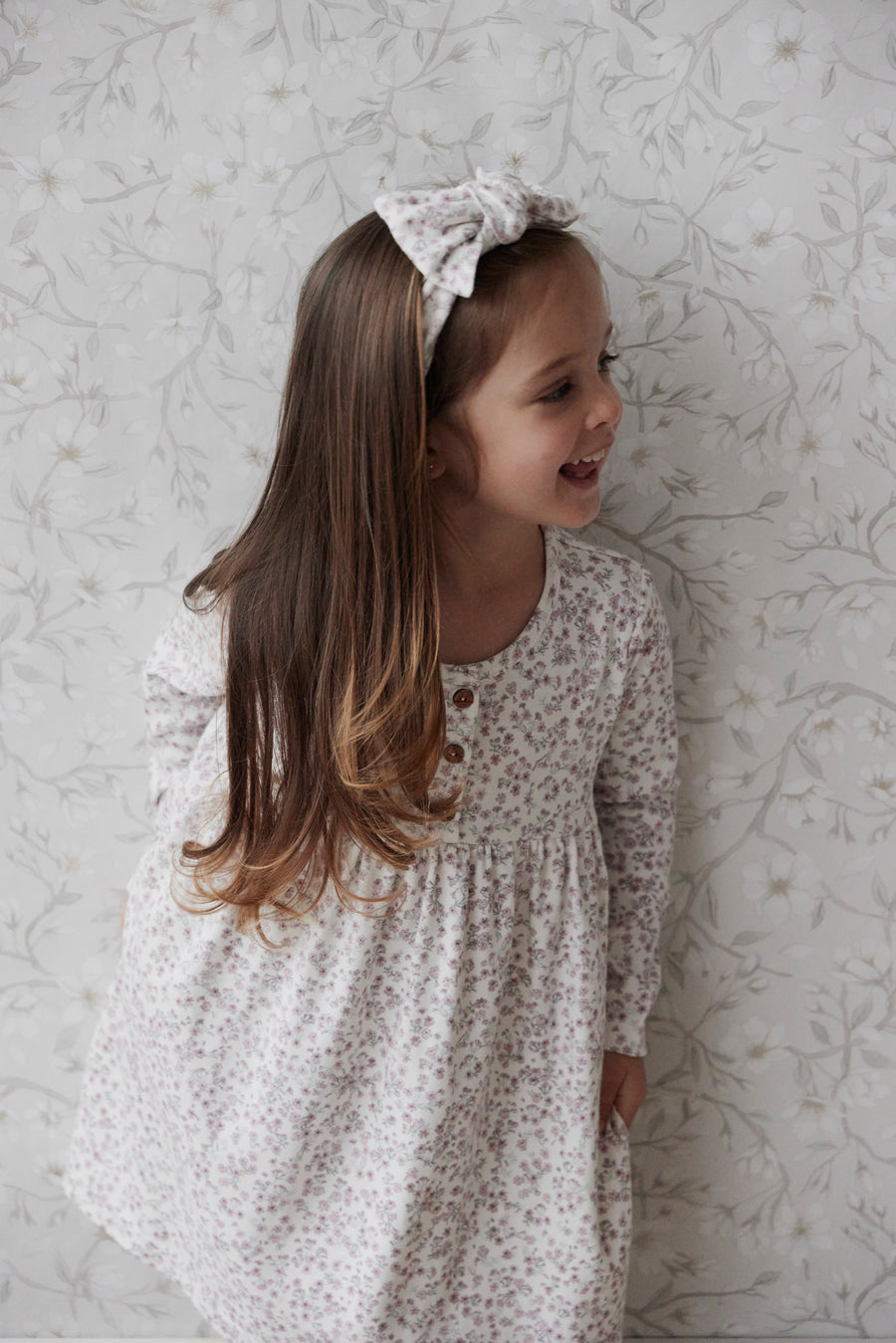 Organic Cotton Bridget Dress - Posy Floral Childrens Dress from Jamie Kay NZ