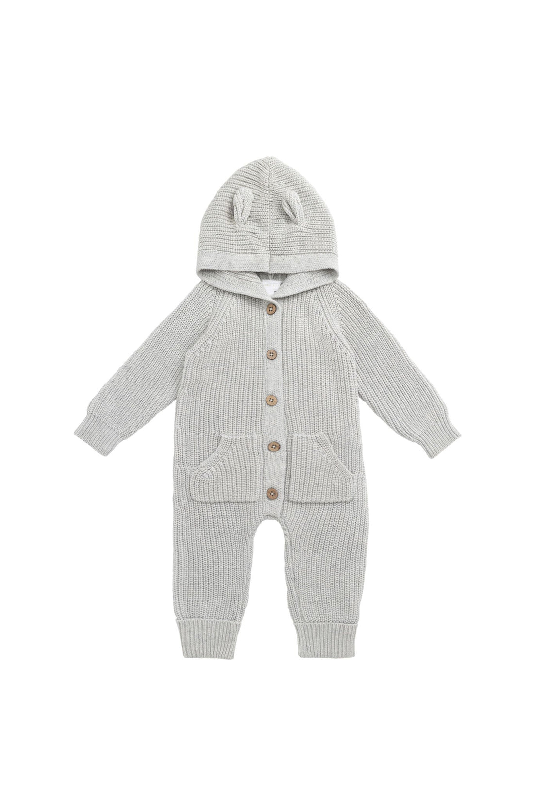 Bear Knit Onepiece - Light Grey Marle Childrens Onepiece from Jamie Kay NZ