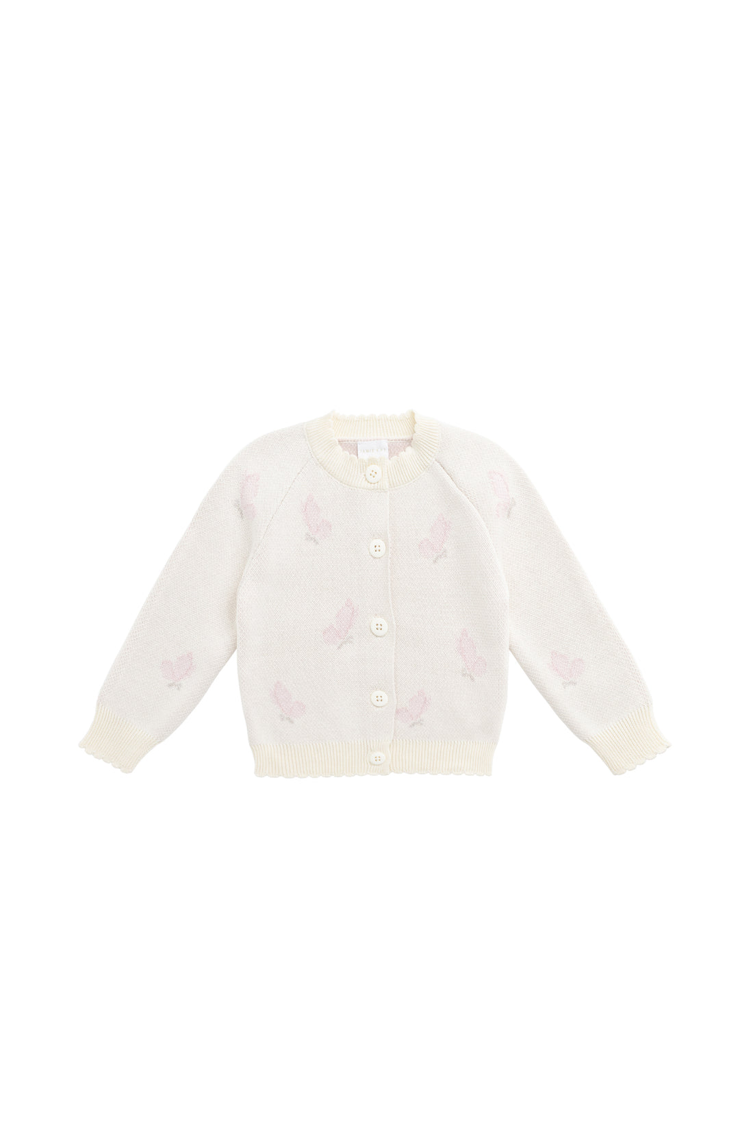 Cassie Jacquard Cardigan - Egret Childrens Cardigan from Jamie Kay NZ