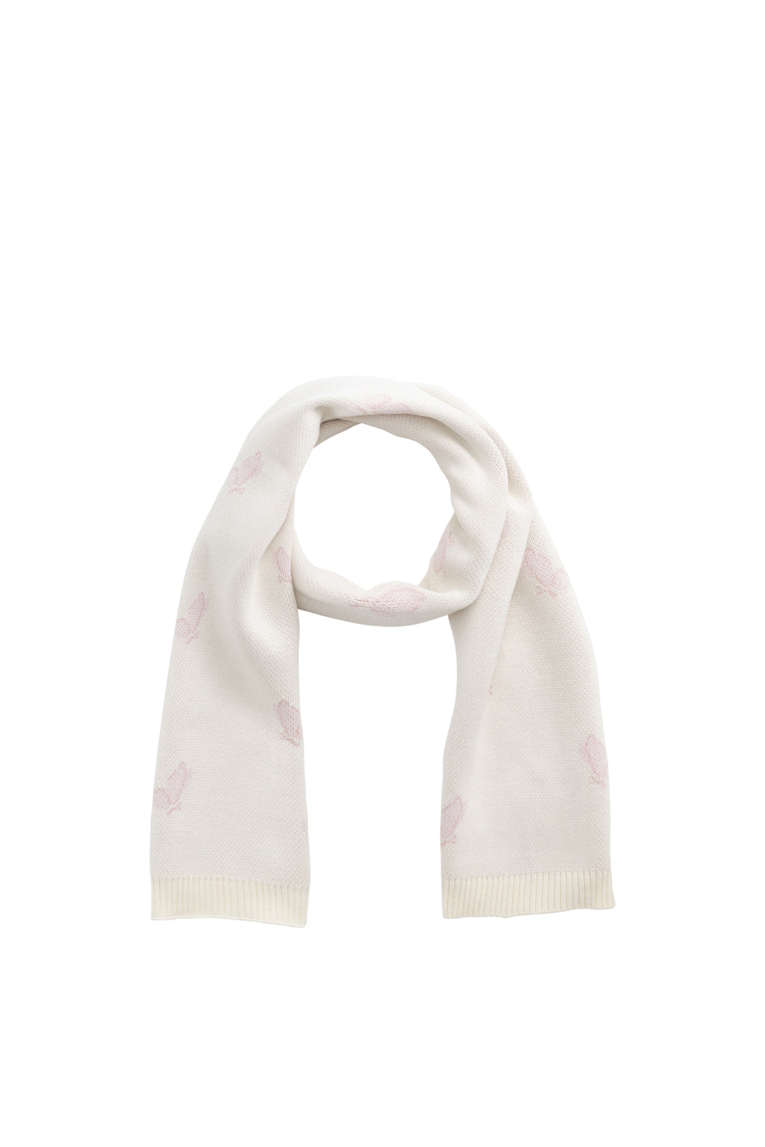Cassie Jacquard Scarf - Egret Childrens Scarf from Jamie Kay NZ