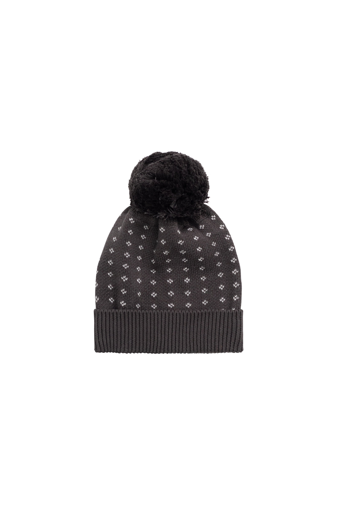 Dorian Beanie - Knitted Diamonds Coffee Childrens Beanie from Jamie Kay NZ