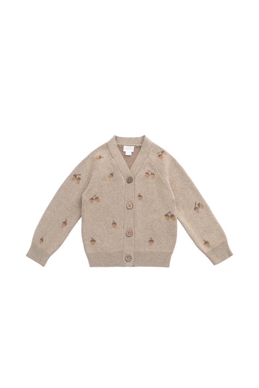 Easton Cardigan - Forest Acorns Cashew Marle Childrens Cardigan from Jamie Kay NZ