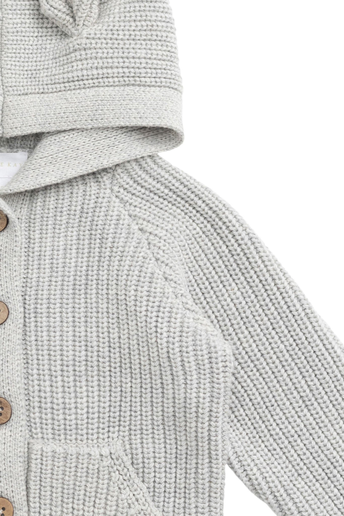 OG Bear Knit - Light Grey Marle Childrens Cardigan from Jamie Kay NZ