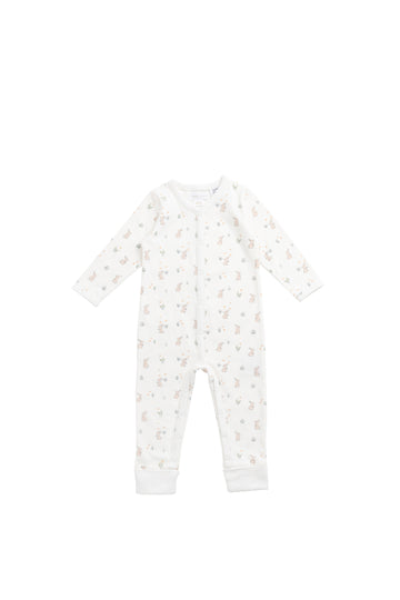 Organic Cotton Amory Onepiece - Lapin Jardin Crisp Childrens Pyjama from Jamie Kay NZ