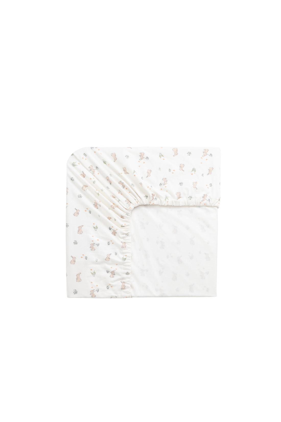 Organic Cotton Cot Sheet - Lapin Jardin Crisp Childrens Pyjama from Jamie Kay NZ