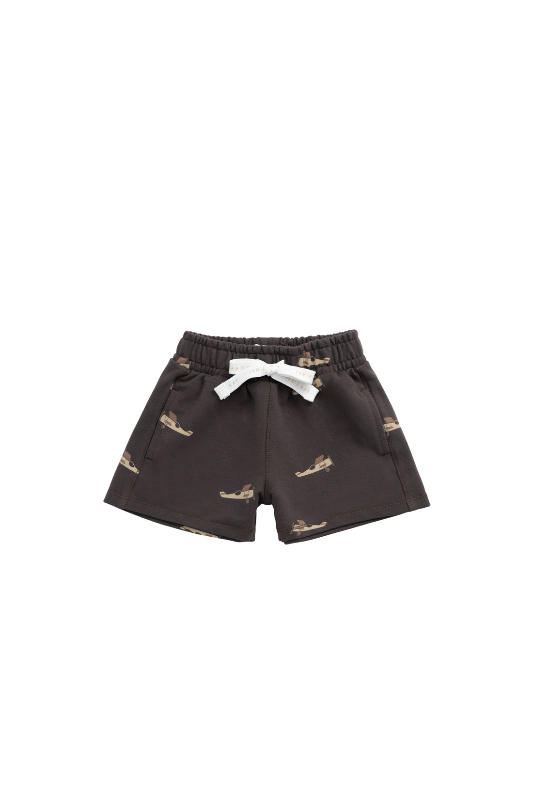 Organic Cotton Jalen Short - Pilot Planes Bistre Childrens Short from Jamie Kay NZ